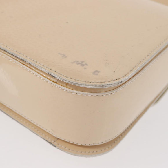 CELINE Circle Shoulder Bag Enamel Ivory Gold Auth 161499