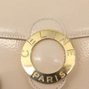 CELINE Circle Shoulder Bag Enamel Ivory Gold Auth 161499-18
