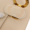 CELINE Circle Shoulder Bag Enamel Ivory Gold Auth 161499-10