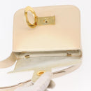 CELINE Circle Shoulder Bag Enamel Ivory Gold Auth 161499-19