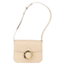 CELINE Circle Shoulder Bag Enamel Ivory Gold Auth 161499-13