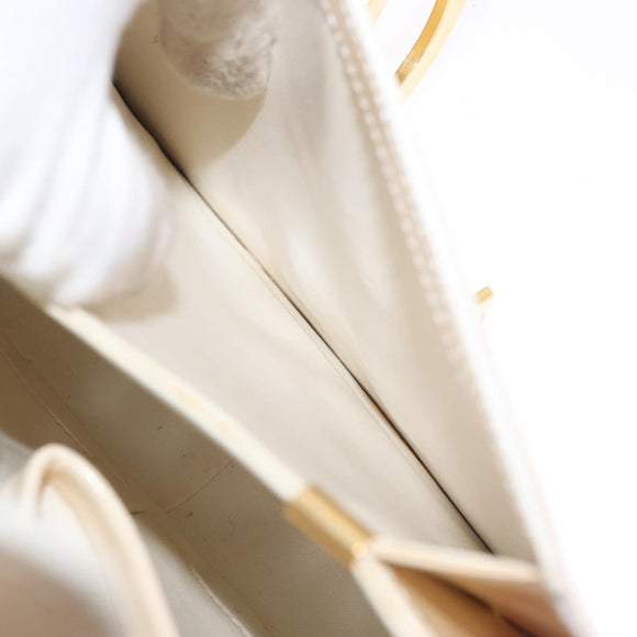 CELINE Circle Shoulder Bag Enamel Ivory Gold Auth 161499