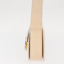 CELINE Circle Shoulder Bag Enamel Ivory Gold Auth 161499-3