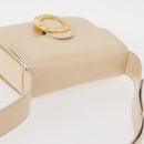 CELINE Circle Shoulder Bag Enamel Ivory Gold Auth 161499-6