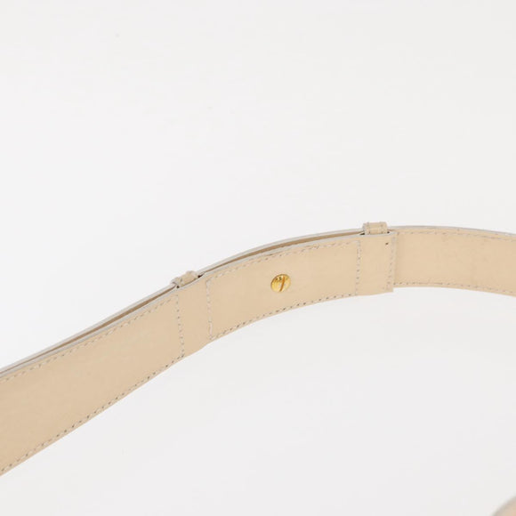 CELINE Circle Shoulder Bag Enamel Ivory Gold Auth 161499