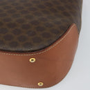 CELINE Macadam Canvas Hand Bag PVC Leather 2way Brown Gold Auth 161500-16