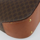 CELINE Macadam Canvas Hand Bag PVC Leather 2way Brown Gold Auth 161500-17