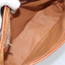 CELINE Macadam Canvas Hand Bag PVC Leather 2way Brown Gold Auth 161500-11