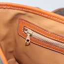 CELINE Macadam Canvas Hand Bag PVC Leather 2way Brown Gold Auth 161500-23