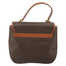 CELINE Macadam Canvas Hand Bag PVC Leather 2way Brown Gold Auth 161500-2