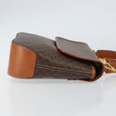 CELINE Macadam Canvas Hand Bag PVC Leather 2way Brown Gold Auth 161500-3