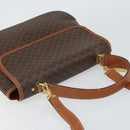 CELINE Macadam Canvas Hand Bag PVC Leather 2way Brown Gold Auth 161500-6