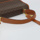 CELINE Macadam Canvas Hand Bag PVC Leather 2way Brown Gold Auth 161500-7