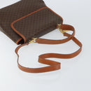 CELINE Macadam Canvas Hand Bag PVC Leather 2way Brown Gold Auth 161500-9