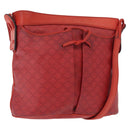 CELINE Macadam Canvas Shoulder Bag Red Gold Auth 161503-1