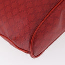 CELINE Macadam Canvas Shoulder Bag Red Gold Auth 161503-14