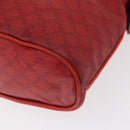 CELINE Macadam Canvas Shoulder Bag Red Gold Auth 161503-15