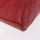 CELINE Macadam Canvas Shoulder Bag Red Gold Auth 161503-16