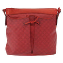 CELINE Macadam Canvas Shoulder Bag Red Gold Auth 161503-13