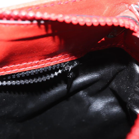 CELINE Macadam Canvas Shoulder Bag Red Gold Auth 161503