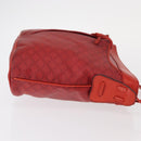 CELINE Macadam Canvas Shoulder Bag Red Gold Auth 161503-3