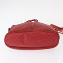CELINE Macadam Canvas Shoulder Bag Red Gold Auth 161503-5