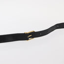 CELINE Circle Shoulder Bag Leather Black Gold Auth 161504-9
