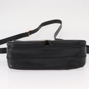 CELINE Circle Shoulder Bag Leather Black Gold Auth 161504-5
