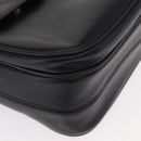 CELINE Circle Shoulder Bag Leather Black Gold Auth 161504-10
