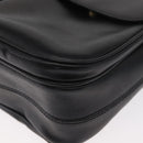 CELINE Circle Shoulder Bag Leather Black Gold Auth 161504-15