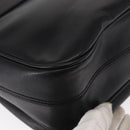 CELINE Circle Shoulder Bag Leather Black Gold Auth 161504-16