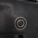 CELINE Circle Shoulder Bag Leather Black Gold Auth 161504-18