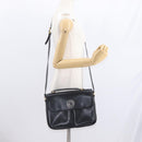 CELINE Circle Shoulder Bag Leather Black Gold Auth 161504-26