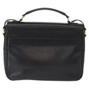 CELINE Circle Shoulder Bag Leather Black Gold Auth 161504-2