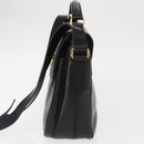 CELINE Circle Shoulder Bag Leather Black Gold Auth 161504-3