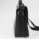 CELINE Circle Shoulder Bag Leather Black Gold Auth 161504-4