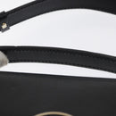 CELINE Circle Shoulder Bag Leather Black Gold Auth 161504-14
