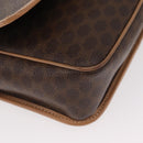 CELINE Macadam Canvas Shoulder Bag PVC Leather Brown Gold Auth 161505-14