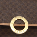 CELINE Macadam Canvas Shoulder Bag PVC Leather Brown Gold Auth 161505-17