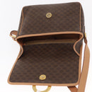 CELINE Macadam Canvas Shoulder Bag PVC Leather Brown Gold Auth 161505-18