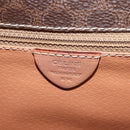 CELINE Macadam Canvas Shoulder Bag PVC Leather Brown Gold Auth 161505-12
