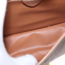 CELINE Macadam Canvas Shoulder Bag PVC Leather Brown Gold Auth 161505-10