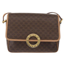 CELINE Macadam Canvas Shoulder Bag PVC Leather Brown Gold Auth 161505-13
