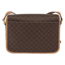 CELINE Macadam Canvas Shoulder Bag PVC Leather Brown Gold Auth 161505-2
