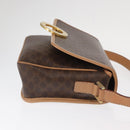 CELINE Macadam Canvas Shoulder Bag PVC Leather Brown Gold Auth 161505-3