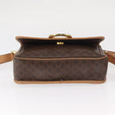 CELINE Macadam Canvas Shoulder Bag PVC Leather Brown Gold Auth 161505-5