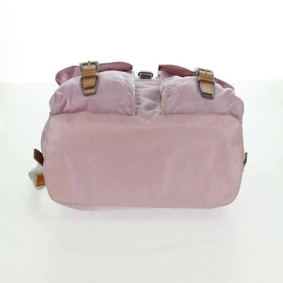 PRADA Backpack Nylon Pink Silver Auth 161509