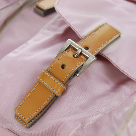 PRADA Backpack Nylon Pink Silver Auth 161509