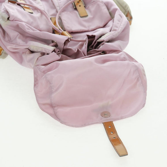PRADA Backpack Nylon Pink Silver Auth 161509