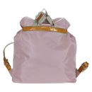 PRADA Backpack Nylon Pink Silver Auth 161509-2